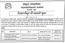 बोलपत्र स्वीकृत गर्न आशयको सूचना